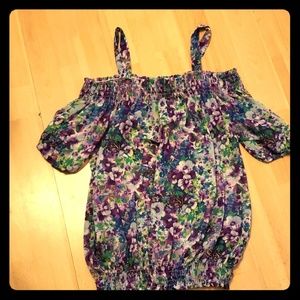 Off the shoulder floral shirt